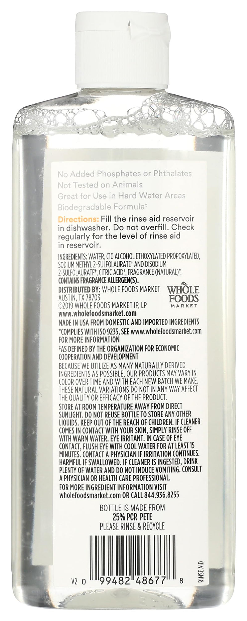 [Australia] - 365 by Whole Foods Market, Rinse Aid Dishwasher Automatic Wild Orange, 8 Fl Oz 