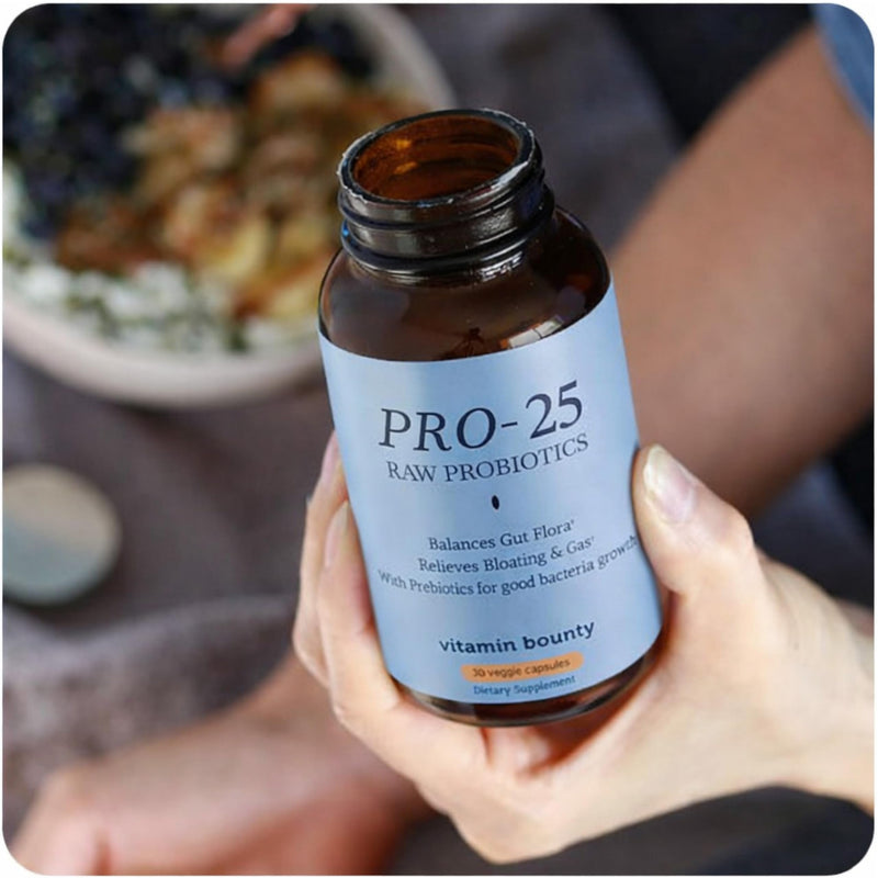 Vitamin Bounty Pro-25 Probiotics for Women & Men - 25 Billion CFU - Probiotic Prebiotic for Digestive Health & Gut Support with Lactobacillus Acidophilus, Bifidobacterium Probiotic - 30 Veg Capsules