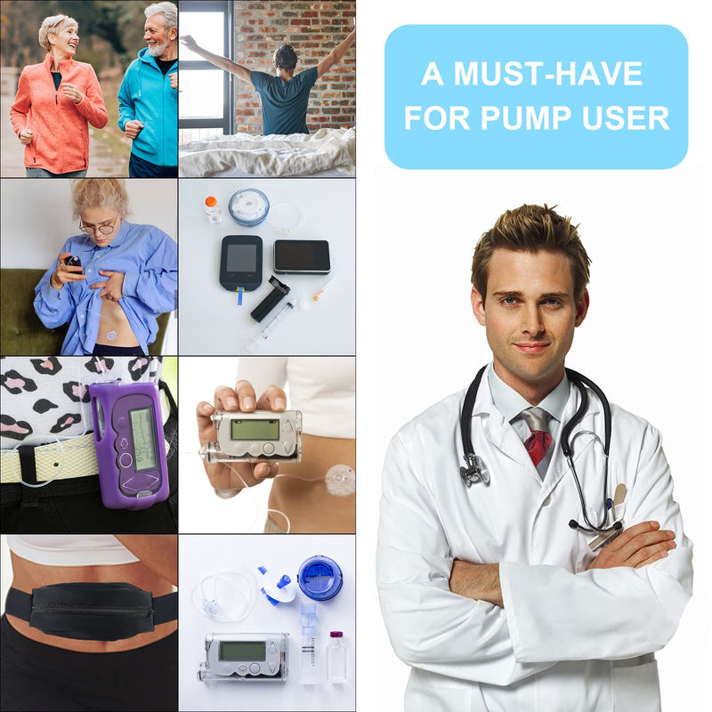 [Australia] - Diabetes belt for insulin pumps, waist band for insulin pump, insulin pump holder, medical hip bag is compatible with Tandem t:Slim/t:Slim X2, adjustable insulin pump accessories 