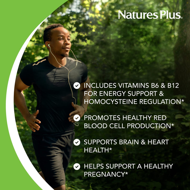 NaturesPlus Folic Acid Hearts - 90 Tablets - Supports Immune & Prenatal Health with Methylfolate & Methylcobalamin - Gluten Free, Vegetarian, Allergen Free - 90 Servings