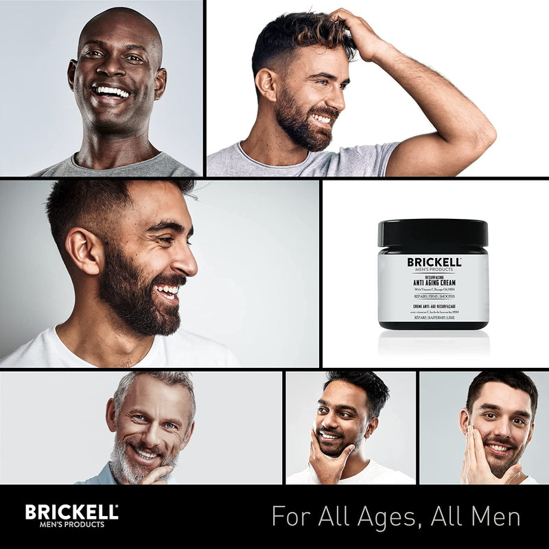 Brickell Men's Products Resurfacing Anti-Aging Face Cream For Men, Face Moisturizer For Wrinkles, With Vitamin C, Jojoba Oil, and Pro-Vitamin B5, 2 Ounce, Unscented