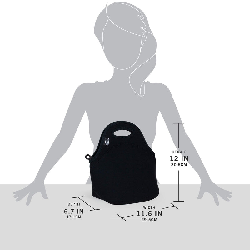 [Australia] - BUILT LB31-BLK Gourmet Getaway Soft Neoprene Lunch Tote Bag - Lightweight, Insulated and Reusable, One Size, Black 