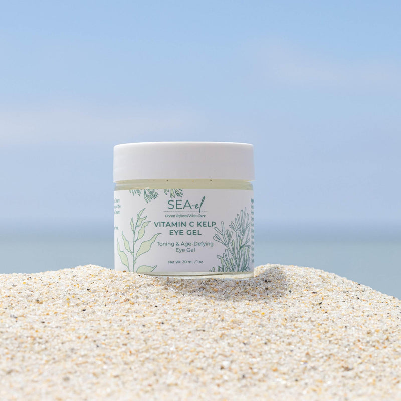 Vitamin C Kelp Eye Gel Toning & Age Defying Skincare for Puffiness, Under Eye Bags & Dark Circles Cooling Youthful Glow for Women & Men - 1 Oz