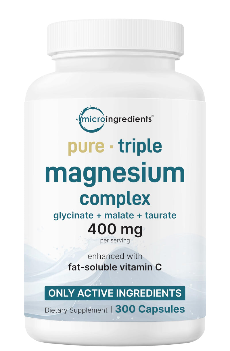 Micro Ingredients Vitamin D3 10,000iu + K2 200mcg Softgels & Pure Triple Magnesium Complex 400mg Capsules | 2 Pack Bundle | Essential D & K Sunshine Vitamins | Glycinate, Malate, & Taurate Forms