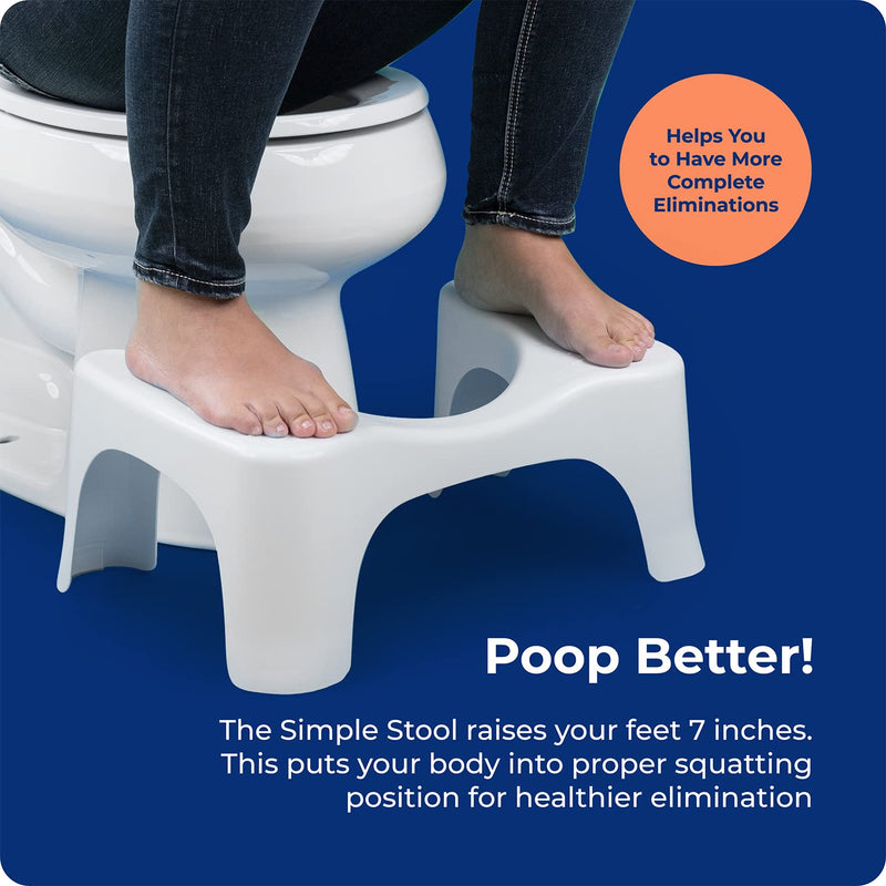 [Australia] - Squatty Potty Simple Bathroom Toilet Stool, White, 7" 