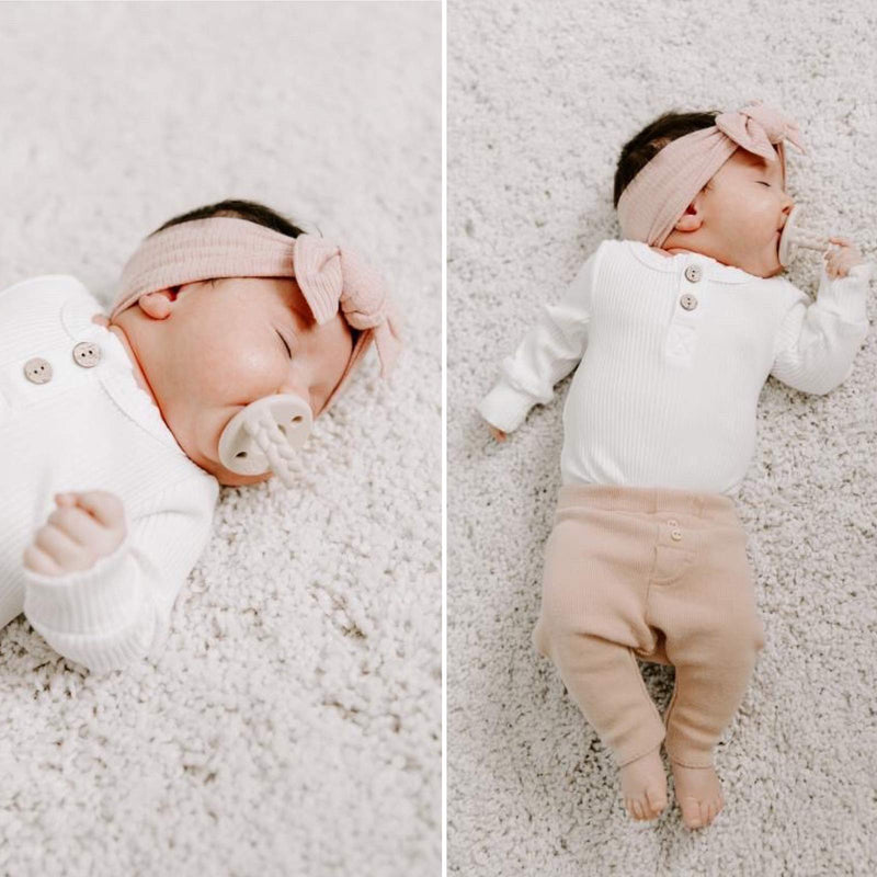 [Australia] - Baby Girls Headbands with Bows Infant Toddler Headwrap Hair Accessories Rib Knit Tie-on Headwrap 6 Count (Pack of 1) 