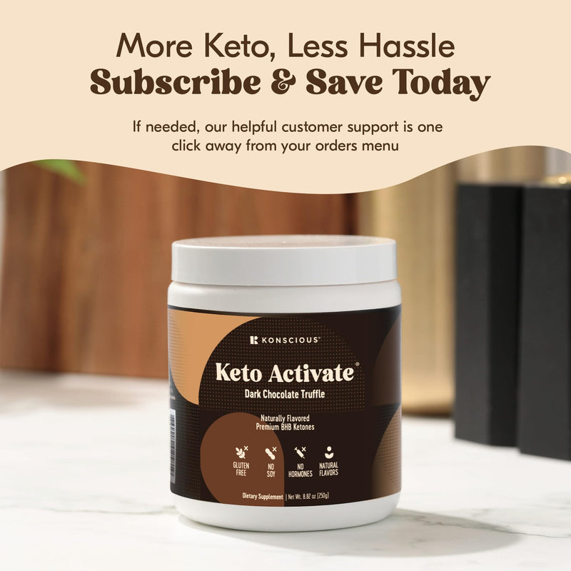 [Australia] - Dark Chocolate Truffle Exogenous Ketones Drink: Pure Keto Shake Powder with Chocolate Ketones | Jumpstart Ketosis & Boost Energy with Natural Ketones Supplements by Konscious Keto 10 Ounce (Pack of 1) 
