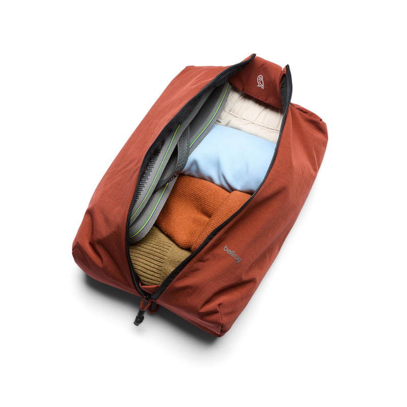 Bellroy Lite Packing Caddy 8L, Travel Packing Cube - Clay | 8L travel organizer packing cube and zip-up storage solution for travel near or far