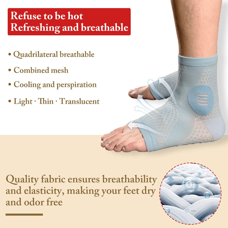 [Australia] - 3Pairs Neuropathy Socks - Soothe Relief Compression Socks 20-30 mmHg - Comprex Ankle Sleeves for Arch Support, Achilles Tendonitis, and Foot Pain Relief (Gray, X-Large) Gray 