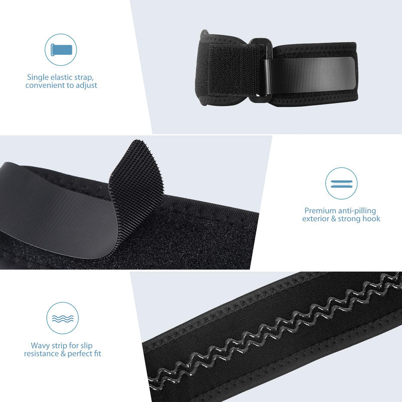 AGPTEK Elbow Brace for Tendonitis and Tennis Elbow 2 Pack, Tennis Golfers Elbow Support Arm Band Pain Relief Elbow Wrap Weightlifting Elbow Strap with Compression Pad for Men & Women, Grey Gray