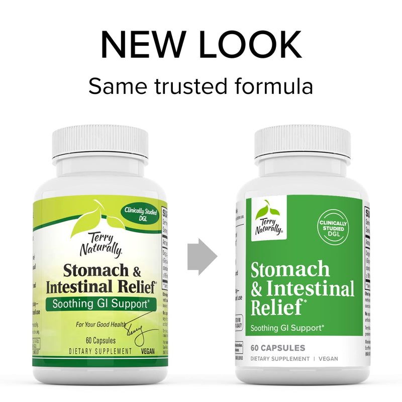 [Australia] - Terry Naturally Stomach & Intestinal Relief - 60 Capsules - Soothing GI Support - Non-GMO, Vegan - 60 Servings 1 