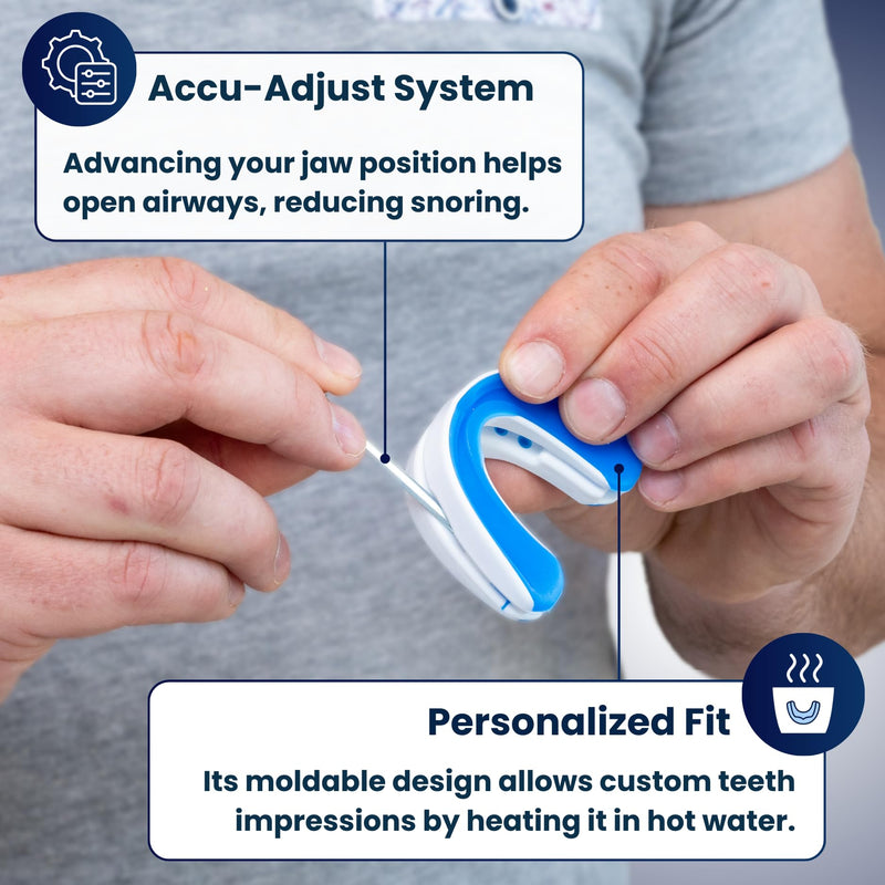 [Australia] - VitalSleep Men's Anti Snoring Mouth Guard, Adjustable Snoring Device, Custom Anti Snore Device with Blackout Sleep Mask, Snore Mouthpiece for Better Sleep, USA Made, 1 Year Warranty 