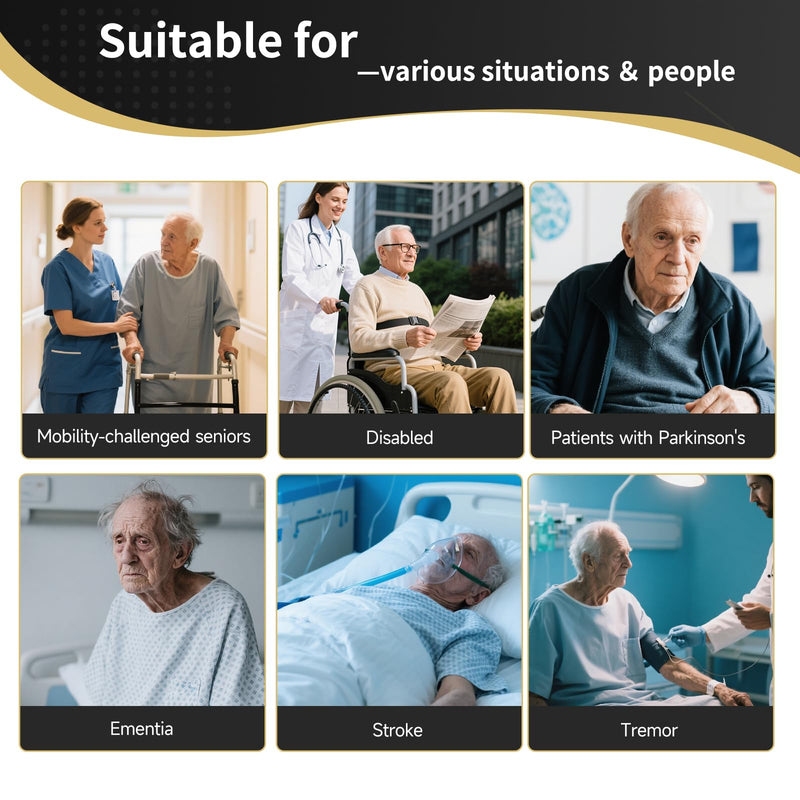 [Australia] - Adaptive Utensils for Elderly with Suction Base, Parkinsons Utensils with Bibs, Adaptive Dinnerware Dish for Handicapped, Spill Proof Bowl and Plate with Lipped Edges for Dementia, Stroke, and Tremor 