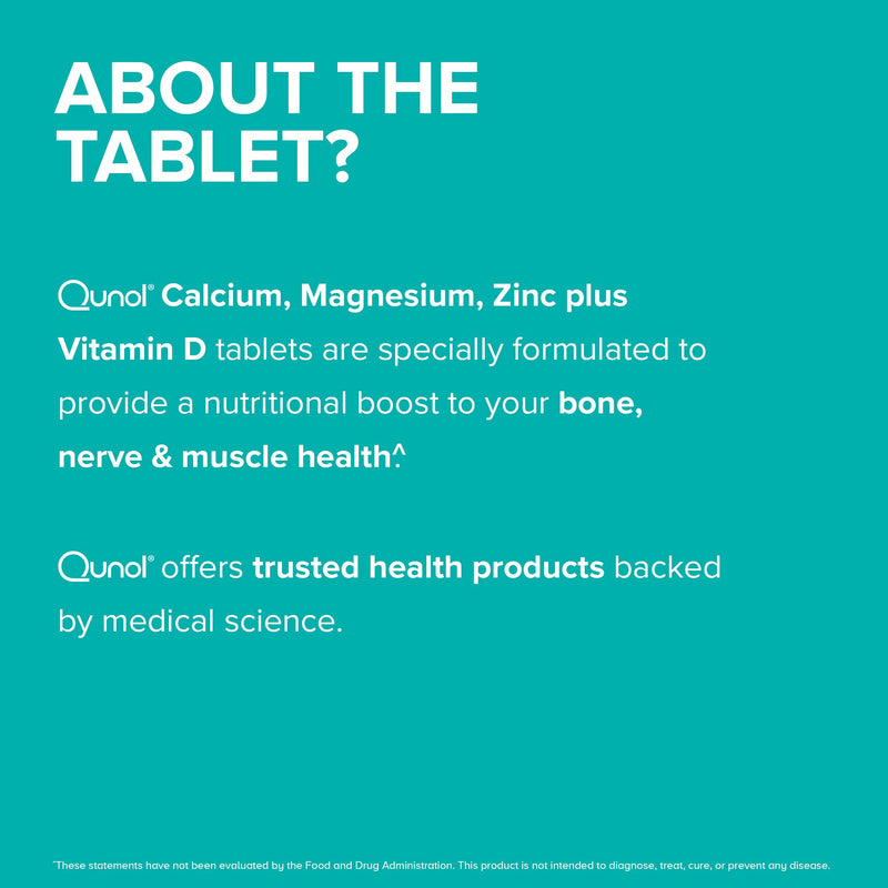 [Australia] - Qunol Calcium 3 in 1 Tablets with Calcium, Magnesium & Zinc for Immune Support, Bone, Nerve, and Muscle Health Supplement, 270 Count 270 Count (Pack of 1) 