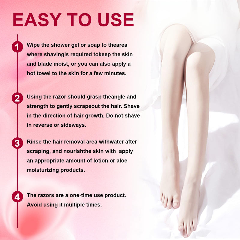 [Australia] - 40 Pcs Disposable Women Razors, Include 3 Non Slip Handles and 36 Refill Blades and 1 Dedicated hook, 6-Blade Travel Essentials Sensitive Skin Shaving Razor Set (pink) pink 