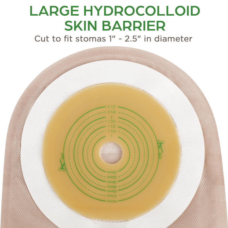 [Australia] - LotFancy Colostomy Bags, Pack of 20, Ostomy Supplies, One-piece Drainable Pouches with Closure for Ileostomy Stoma Care, Cut-to-Fit, Max 64mm Velcro Closure, 20PCS/Bag 