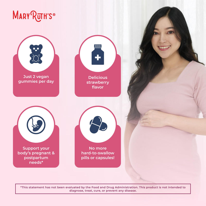 MARYRUTH'S Organic Prenatal Vitamins for Women Gummies, 30 Servings | 30 servings