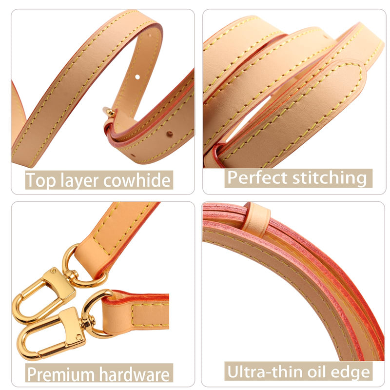 Genuine Vachetta Leather Crossbody Strap Vachetta Leather Replacement Bags Strap Adjustable Shoulder Strap for Speedy 20 25 30(Apricot Width 0.71“ Adjustalbe) Apricot Width 0.71“ Adjustalbe