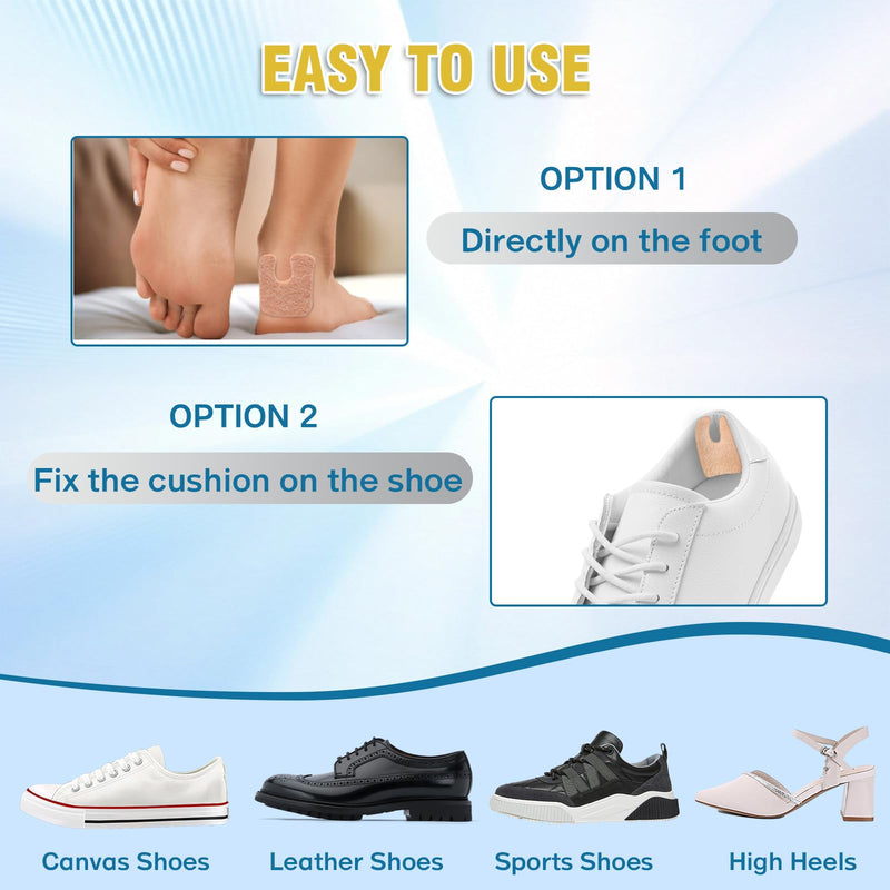 [Australia] - 72 Pcs U-Shaped Callus Pads for Feet, Callus Cushions for Bottom of Foot, Self Adhesive Felt Foot Metatarsal Corn Pads for Relieve Heel and Forefoot Pressure, Foot Pain Relief for Men and Women 72 Pcs 