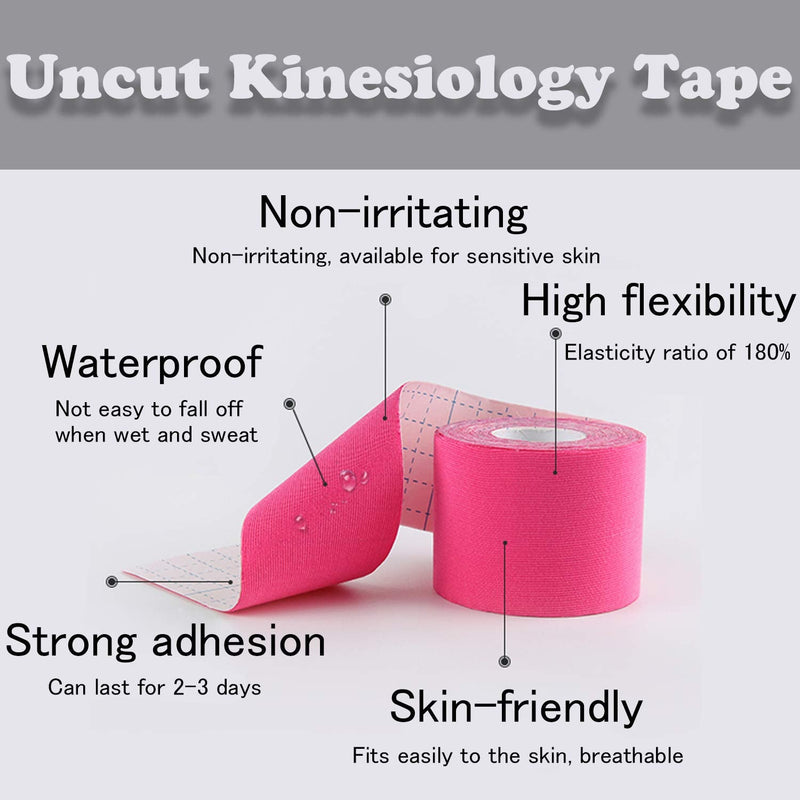 [Australia] - Upgraded 2Inch Kinesiology Tape Set Knee Tape Kinesiology Tape for Knees, 6 Rolls 2" Uncut Beige, Sports Tape for Knee Pain and Support Waterproof Athletic Tape 5CM Knee Joint Adhesive Tape 