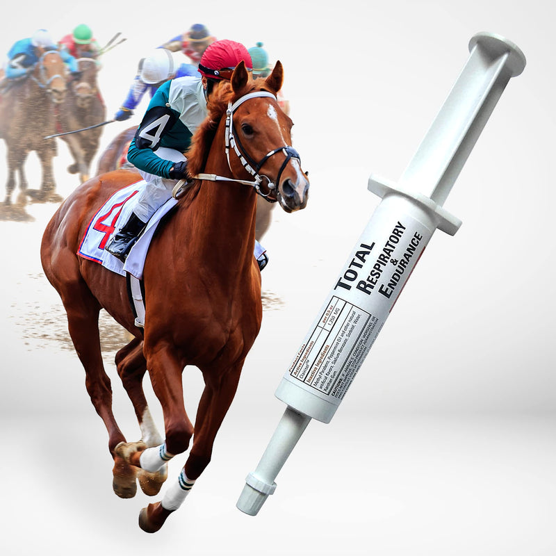 Total Respiratory & Endurance Syringe for Horses, Equine Vitamin & Supplements, Veterinary Supplies, with Clairisol, Methyl Parabens, Peppermint Oil & Sodium Benzoate 1/2 oz, 1-Pack 1 Pack, 1/2 oz Syringe - PawsPlanet Australia