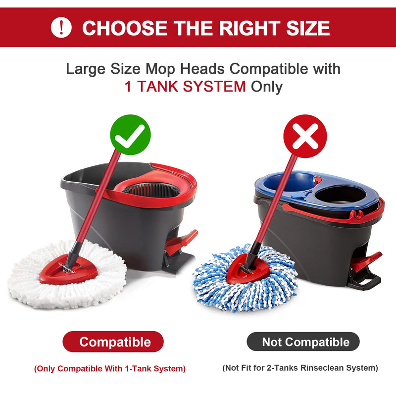 [Australia] - 3 Pack Mop Replacement Heads for O-Ceda Mop Replace Head EasyWrin Spin Mop Heads Replacements, Microfiber Spin Mop Refills, Easy Cleaning Mop Head Replacement 