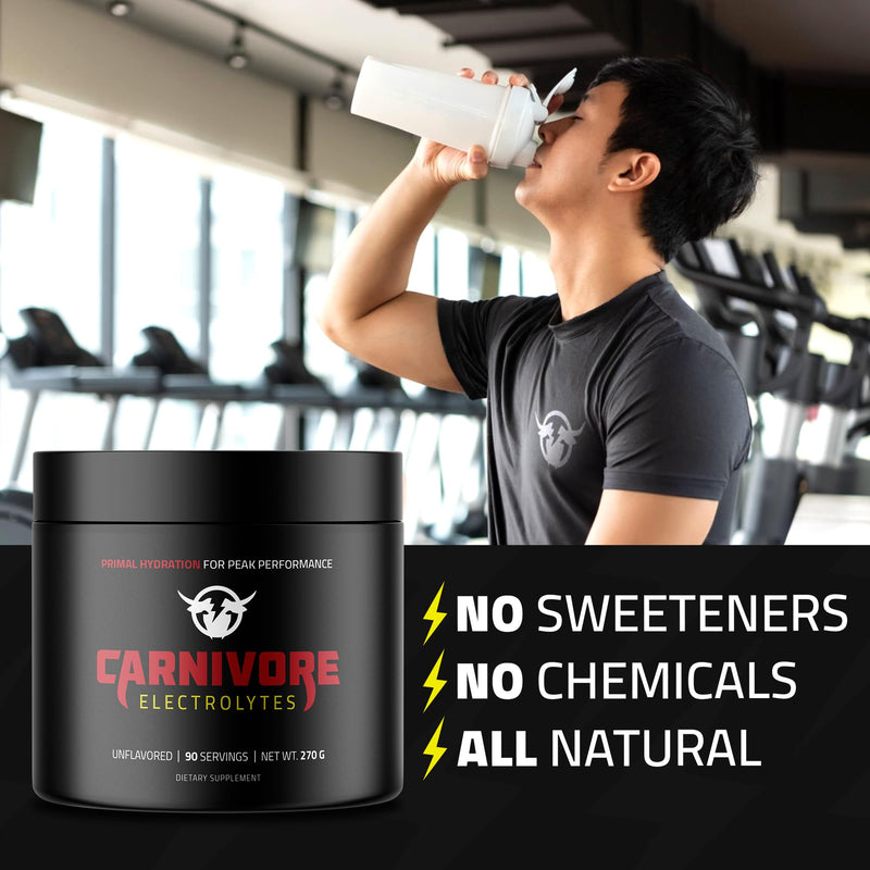 [Australia] - Premium Hydration Powder for Carnivore Diet - Balanced Electrolyte Support, Zero Carb, Keto Friendly - Supplement for Optimal Energy & Recovery - 90 Servings (Unflavored) Unflavored 