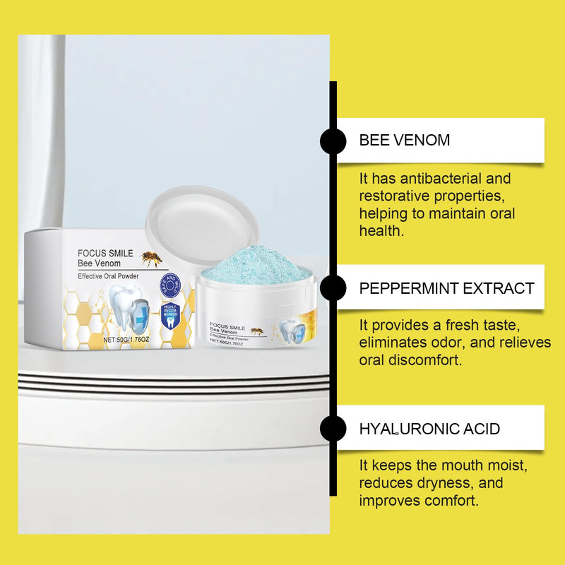[Australia] - Natural Bee Venom Tooth Powder 1.76Oz - Whitening & Sensitivity Relief, Long-Lasting Fresh Breath, Dentist-Recommended Oral Care - Non-Toxic Formula 