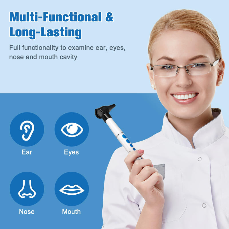 [Australia] - Healifty Otoscope with Light - Otoscope with 4 Otoscope Covers Diagnostic Ear Care Device for Nurse Children Adults Pets in Pocket Size Without Battery 