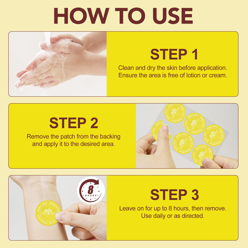 [Australia] - Energy Patches for Adults Men Women - Topical Daily Wellness Awake Energy Patch - Enhanced Focus & Body Support with Caffeine, Biotin, B5, B3 and B12 