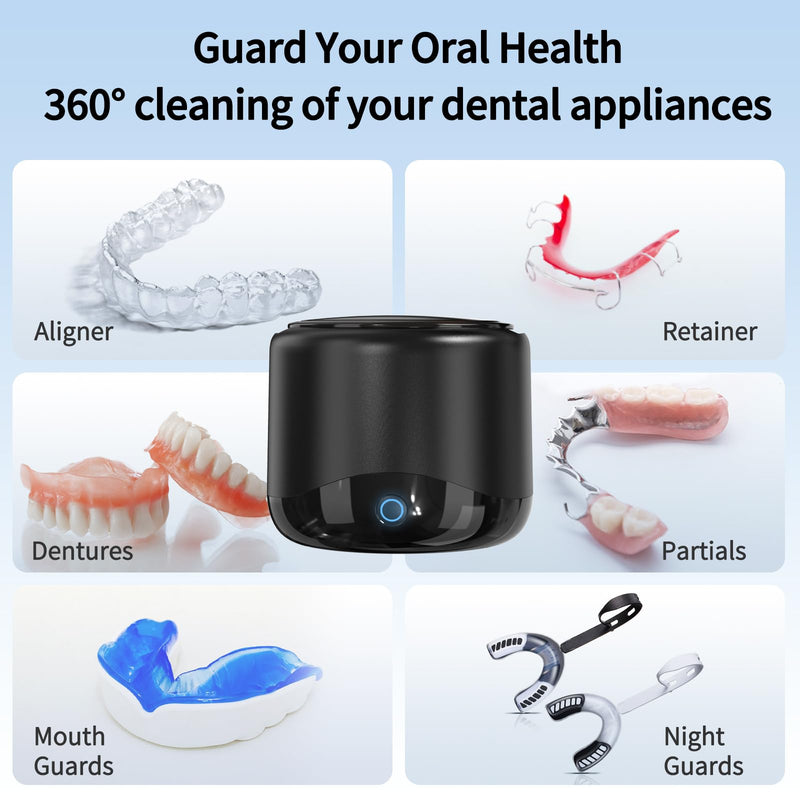 [Australia] - Qimic ultrasonic cleaning device for dentures, 230ml ultrasonic cleaner with 3 modes for dentures, aligners, retainers, mouth guards, whitening trays and all dental devices 