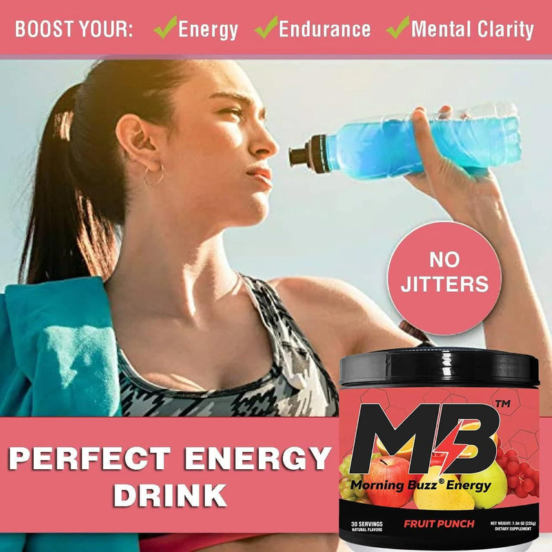 [Australia] - Energy Powder Drink - Energy Boost Drink Mix - Sugar-Free Energy with Antioxidants - Morning Kickstart and Sports Nutrition Endurance Product - 30 Servings, Fruit Punch, 8 Ounces 