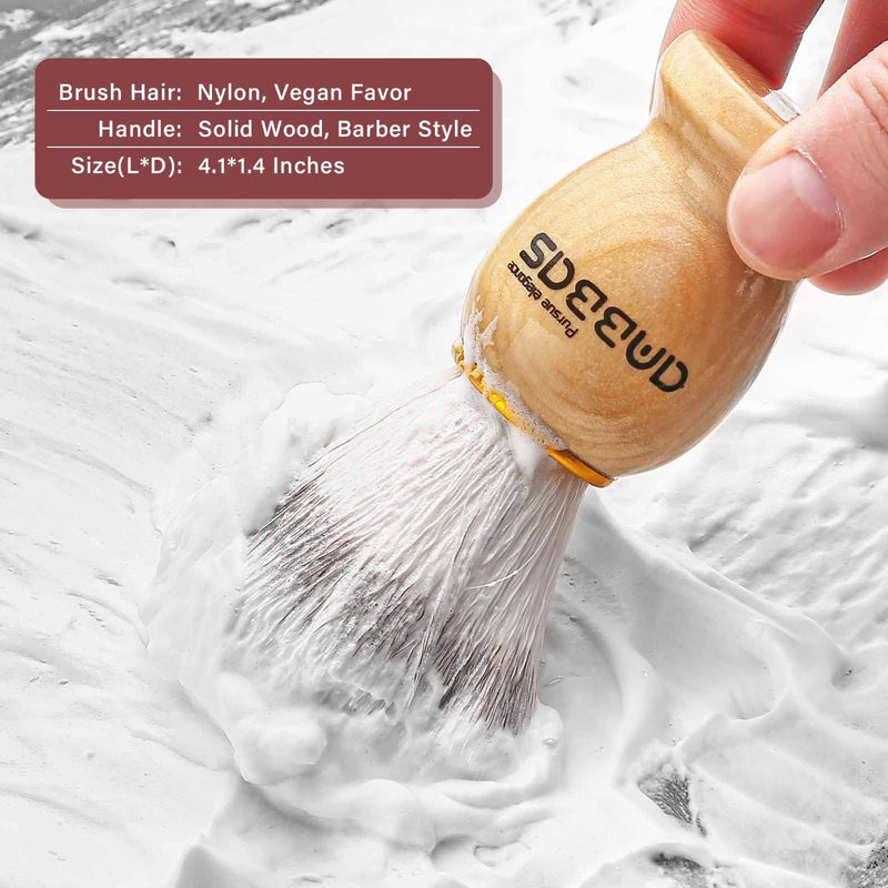 [Australia] - Anbbas Synthetic Badger Shaving Brush with Nylon Bristles,Melamine POP Mug for Lathering and 100g Shaving Soap for Men Close Shave,Women Girls Hair Removal Birch 