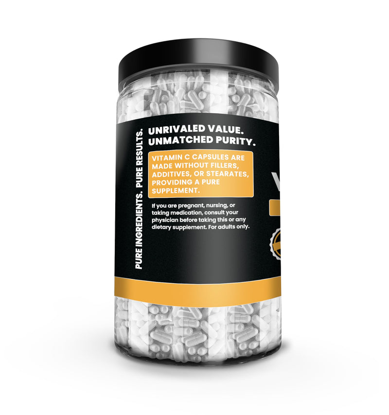 Pure Original Ingredients, Vitamin C Powder, 730 Capsules | For supplement preparation, ingredient mixing, and daily intake 730 Count (Pack of 1)