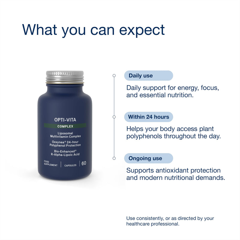 Opti-Vita Complex Multivitamin Capsules - Methylated Multivitamin with Oxxynea - Liposomal Multivitamins and Minerals - Activated B Vitamins - Vegan Multivitamin 60 Capsules