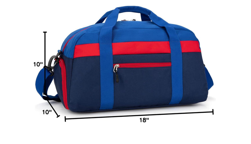 Small Kids Duffle Bag for Boys or Girls, 18" Length, Navy Blue | Fit Weekender, Sports Practice, or Overnight Travel