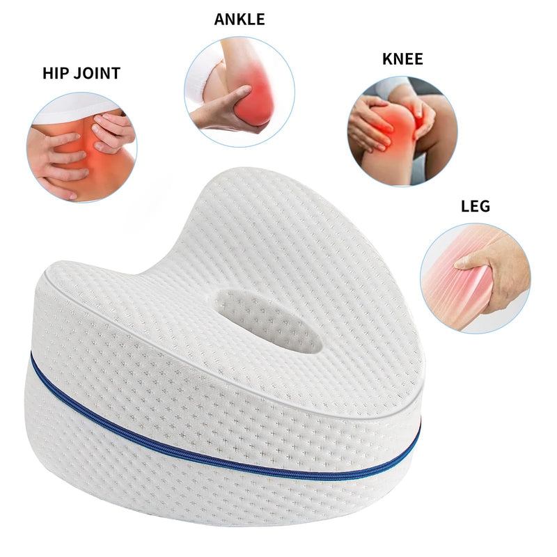 [Australia] - Leg Pillow, Knee Pillow for Side Sleepers, Leg Pillows for Sleeping, Knee Cushion for Sleeping,Suitable for Relieving Leg, Back, Knee Pain White Without Straps 