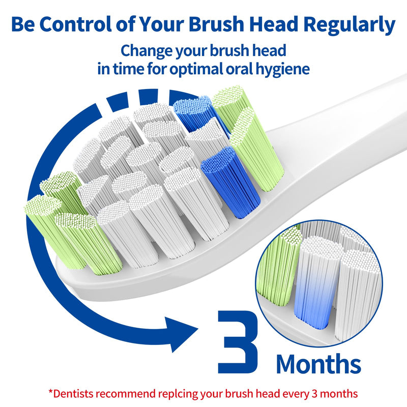 [Australia] - Replacement Toothbrush Brush Heads Compatible with Philips Sonicare Electric Toothbrushes with Click-on System Dupont Bristles for Optimal Plaque Remove, Pack of 10, White 1 Count (Pack of 10) 