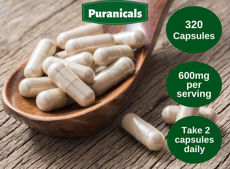 [Australia] - Holy Basil Premium 320 Capsules Non GMO and Gluten Free | Herbal Supplement | 600 mg Per Serving | Made with 100% Pure Herb Holy Basil Leaf Holy Basil Capsules 320 Count (Pack of 1) 