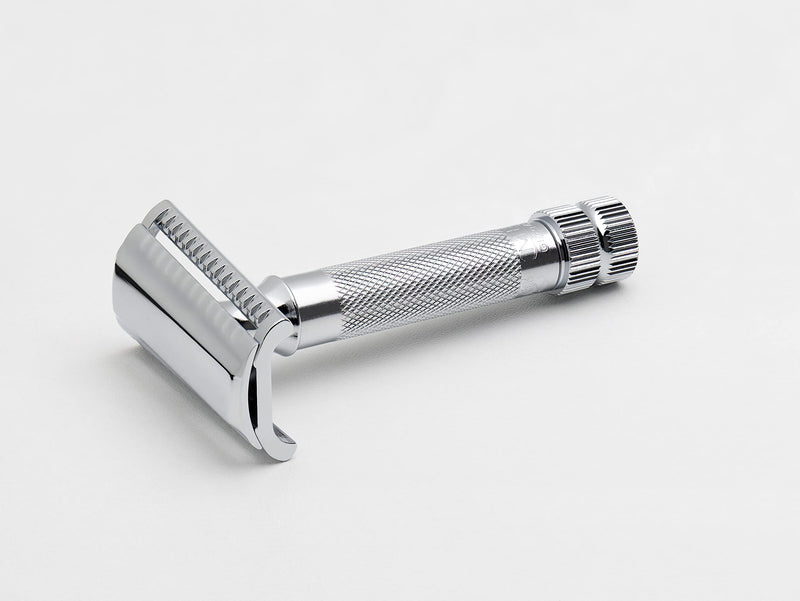 MERKUR 37C Double Edge Safety Razor | Slant Bar Design - Standard Handle | Made in Germany | Plastic-Free | Two Piece Design 1 Count (Pack of 1) MK-37001
