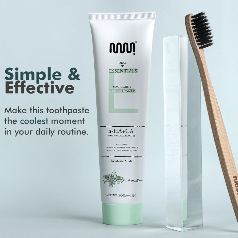 [Australia] - MasterMedi Nano Hydroxyapatite Toothpaste (Inspired by 10% nHA Formulas), Fluoride-Free, Whitening, Sensitive Teeth Care, Enamel Support, SLS Free, Xylitol, Magic Mint, 4 Oz (Pack of 3) A - Magic Mint (Pack of 3) 