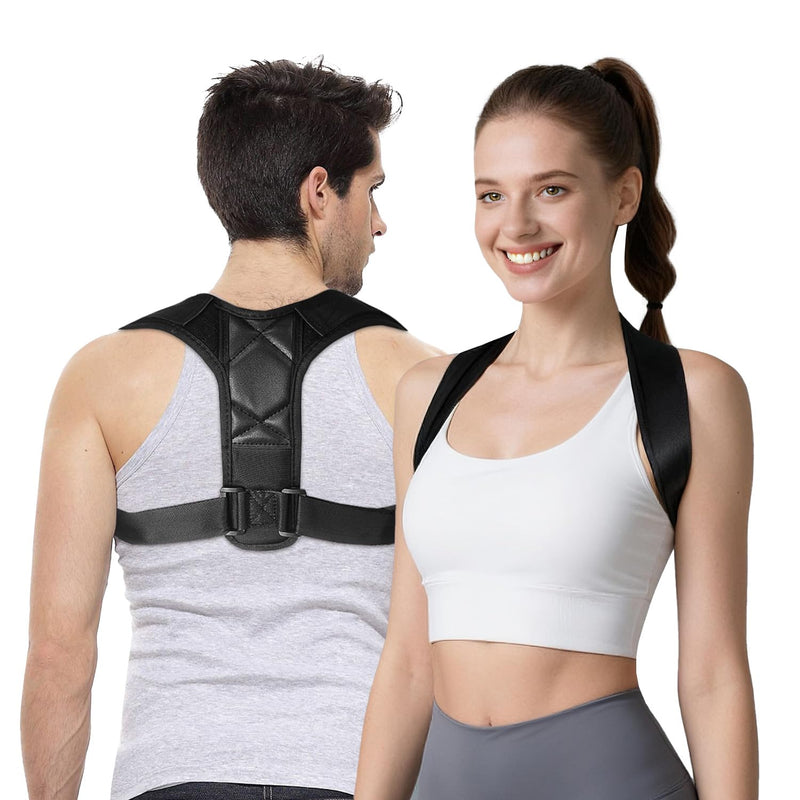 Posture Corrector for Women and Men, Invisible Mesh Breathable Back Brace, Adjustable Back Straightener, Relieves Shoulder, Neck, and Back Pain Large(Waist 30"-43")
