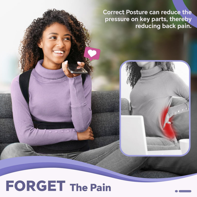 Back Brace for Women and Men Posture Corrector with Adjustable Lumbar Support - Shoulder Upper Lower Back Pain Relief for Hunchback Scoliosis Sciatica - Breathable Design (39.5''-43.5'') X-Large