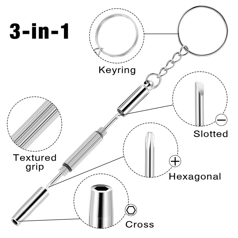 [Australia] - Pack of 4 Glasses Screwdrivers Mini Glasses Screwdriver Stainless Steel Screwdriver Precision Glasses Screwdriver 3 in 1 Glasses Screwdriver Portable Glasses Screwdriver Set for Watch Repair 