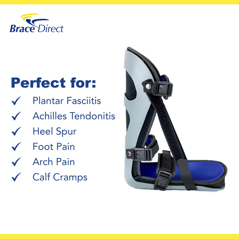 [Australia] - Brace Direct Plantar Fasciitis Posterior Night Splint - Rigid Orthopedic Sleeping Boot for Heel Pain, Achilles Tendonitis, Foot Drop and Overnight Stretch Support Medium - US Shoe Men 6.5-9 / M 
