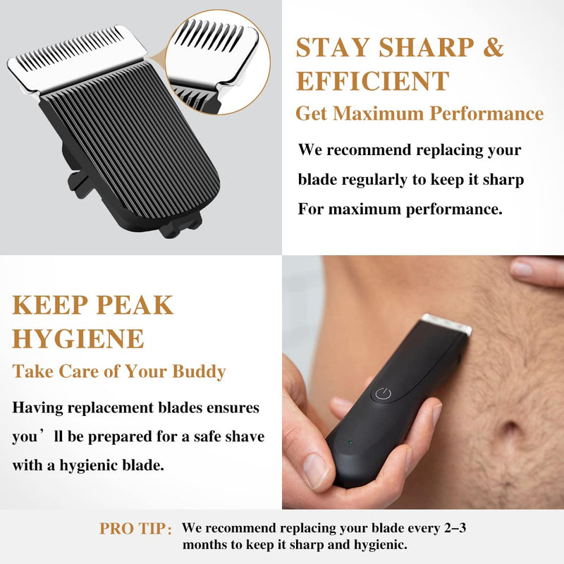 [Australia] - 2 Pack Replacement Blade for Manscaped The Lawn Mower Electric Groin Hair Trimmer Blade, Hygienic Snap-In Replacement Blades Compatible with Manscaped Lawn Mower 4.0 3.0 2.0 Replaceable Blade, Black 