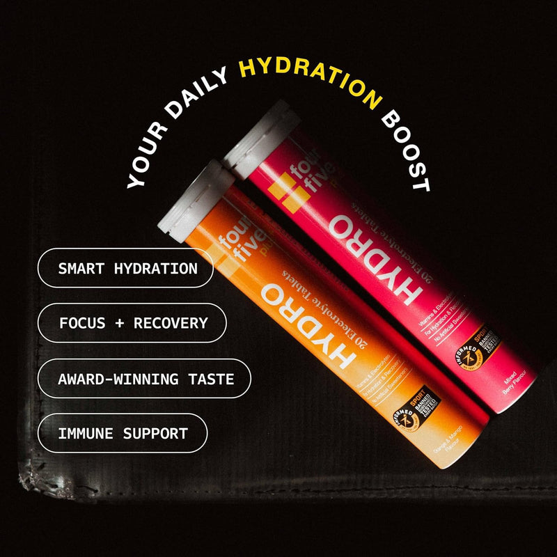 fourfive Hydration Tablets (Watermelon) Low Calorie Vitamin Electrolytes, Vegan, Magnesium & Calcium, Sports Hydration - 3x20 Effervescent Tablets 20 count (Pack of 3)