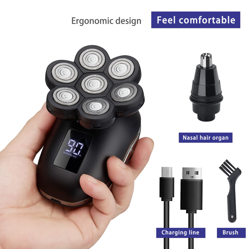 [Australia] - Electric Head Shaver for Bald Men - LED, Travel Lock, Nose Hair & Sideburns Trimmer 