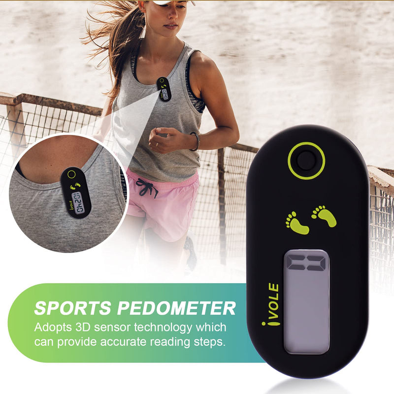 [Australia] - WINOMO Exercise Step Walking 3D Pedometer Accurate Step Counter Walking Distance Miles/Km Calorie Counter Exercise Time Silent with Clip and Lanyard Pedometer 