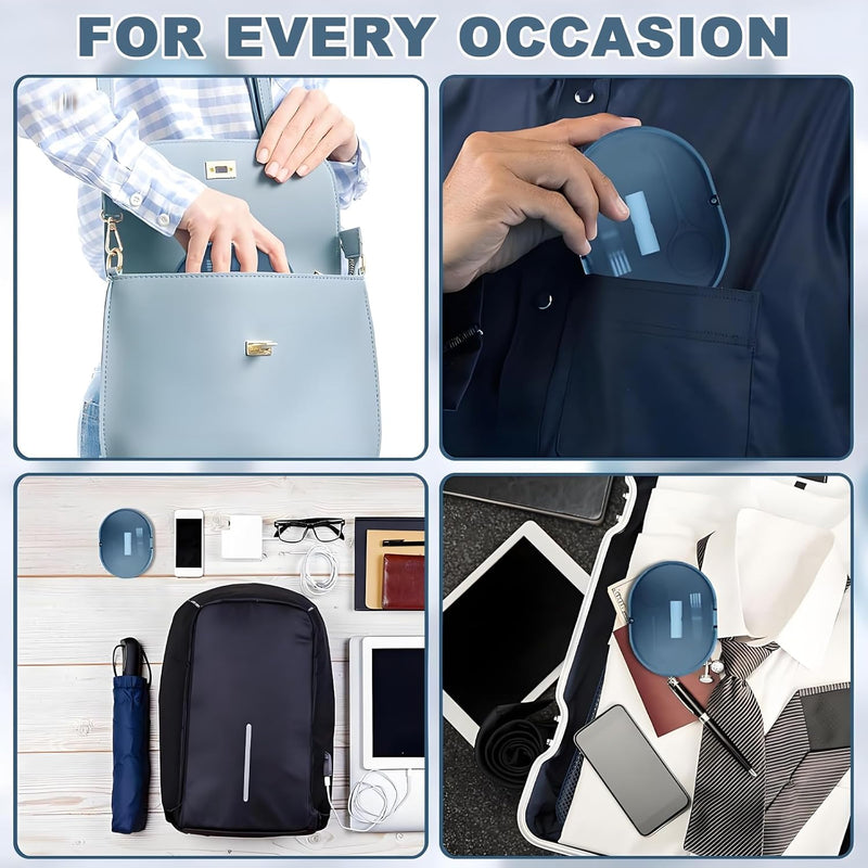 [Australia] - New Double-layer Retainer Storage Case with Belt Chewing,Removal Tool,Cleaning Brush,Built in Mirror Orthodontic Retainer Case,Mouth Guard Case,Denture Case blue 